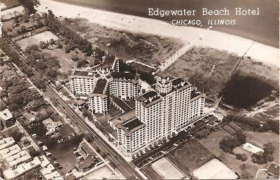 EDGEWATER BEACH HOTEL CHICAGO, IL REAL PHOTO POSTCARD