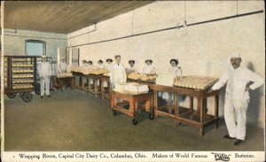 Columbus Ohio OH Capital City Dairy Co Wrapping Room Factory Vintage Postcard