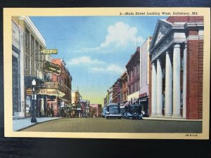 Vintage Postcard 1944 Main Street Salisbury Maryland