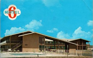 Vtg Amarillo Texas TX Motel 6 Swimming Pool Chrome View Postcard