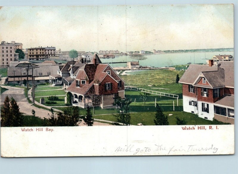 Postcard RI Watch Hill 1906 View of Watch Hill Bay Q4