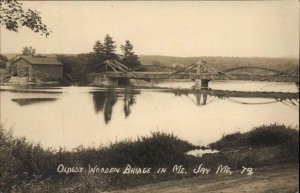 Jay Maine ME Oldest Wooden Bridge c1910 Real Photo Postcard #1