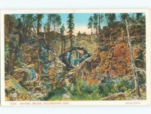 Unused W-Border NATURAL BRIDGE Yellowstone National Park Wyoming WY c8011