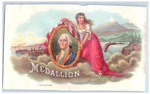 1870's Medallion Washington Geo S Harris Inner Cigar Box Label #6KE