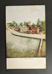 Vintage Colon Panama City View Picture Postcard