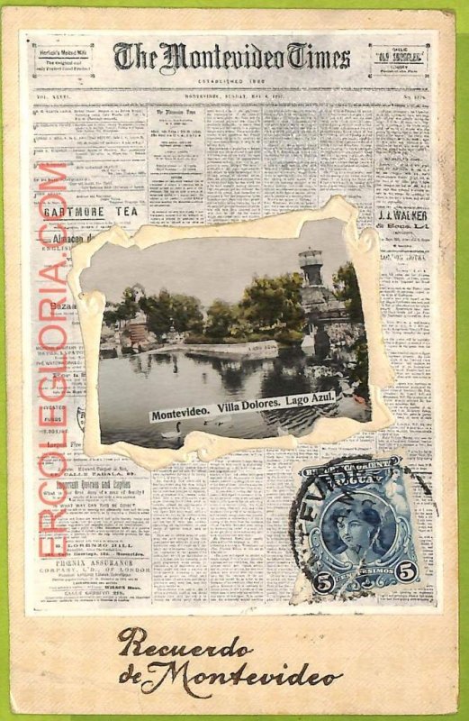 af2783 - URUGUAY - VINTAGE POSTCARD  - Montevideo - Villa Dolores - Embossed