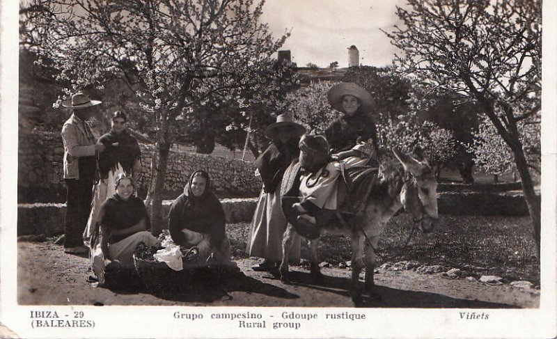 Postcard RPPC Grup Campesino Rural Group Ibiza Spain