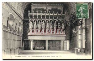 Old Postcard Pierrefonds The Fireplace Hall of Preux