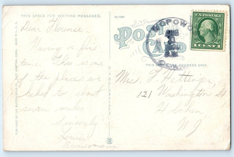 1920 East Hampton Connecticut CT Vintage Postcard Landing Strongs Pavilion Boat