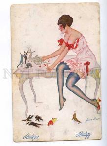 189726 WWI Little Men Fantasy HUGE LADY by SAGER Vintage NOYER