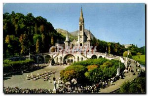 Old Postcard Lourdes Sick assistant at the Cross