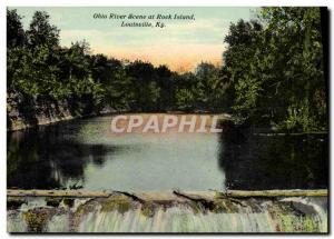 Old Postcard Ohio River Scene at Rock Island Louisville