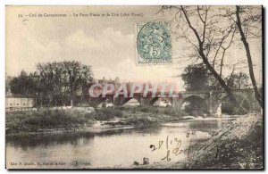 Old Postcard Cite Carcassonne The old bridge and quotes