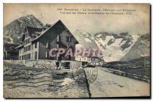 Old Postcard Dauphine Lautaret descent to Briancon View Hotels and Glacier of...