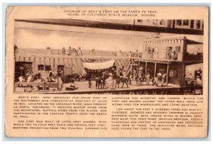 1945 Interior Of Bent's Fort On Santa Fe Trail Scene Denver Colorado CO Postcard