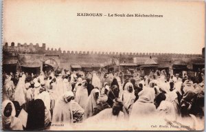 Tunisia Kairouan Le Souk des Kéchachimes Vintage Postcard C158