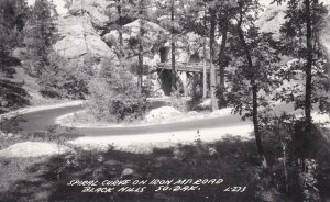 South Dakota Black Hills Spiral Curve On Iron Mountain Road 1971 Real Photo