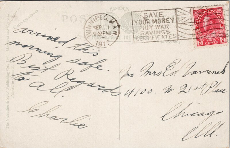 St. Boniface Manitoba RC Convent c1917 Buy War Savings Cancel Postcard G58