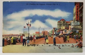 Atlantic City NJ Feeding the Pigeons Postcard C17