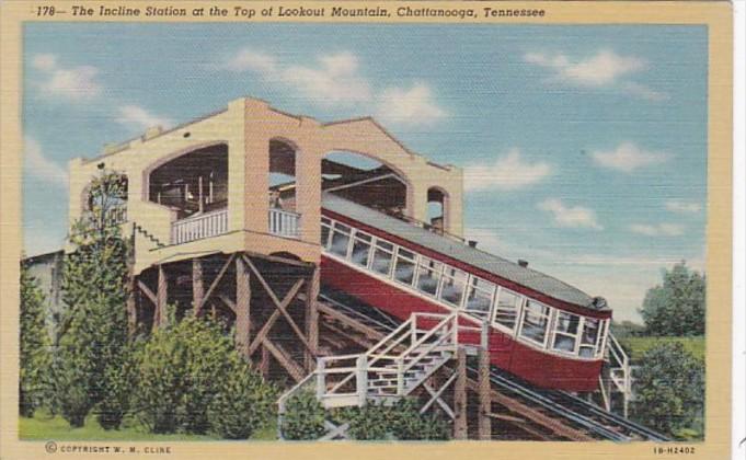 Tennessee Chattanooga Incline Station At The Top Of Lookout Mountain Curteich