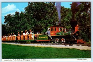 WINNIPEG, Manitoba Canada~ Miniature Train ASSIBOINE PARK RAILWAY 4x6 Postcard