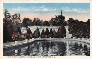 B42/ Lakewood New Jersey NJ Postcard c1910 The Sunken Gardens Georgian Court