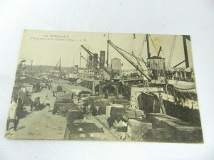 Vintage Postcard 164 Bordeaux Chargement d'un Vapeur a Quai C.B.