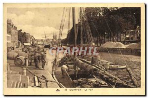 Old Postcard Quimper Port Boat