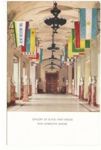 Gallery Of Flags And Heroes, Pan American Union, Washington DC, Postcard #1
