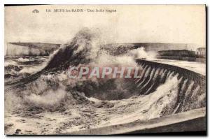 Old Postcard Mers les Bains A beautiful wave