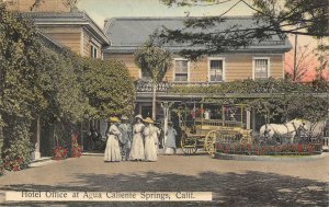 Hotel Office, Agua Caliente Springs, CA 1911 Hand-Colored Vintage Postcard