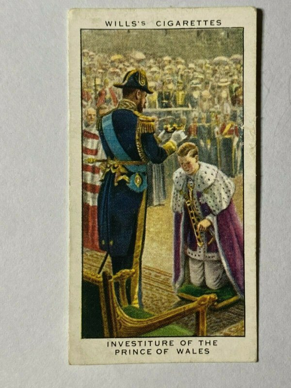 CIGARETTE CARD - WILLS REIGN GEORGE V #03 INVESTITURE PRINCE OF WALES (UU311)