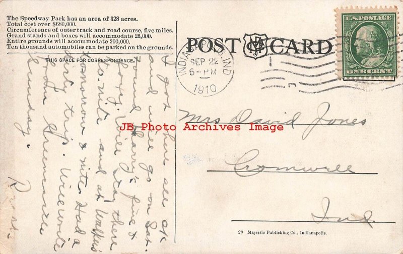 IN, Indianapolis, Indiana, Indianapolis Motor Speedway, Park, 1910 PM 