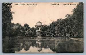 WARSZAWA POLAND OGROD SASKI ANTIQUE POSTCARD