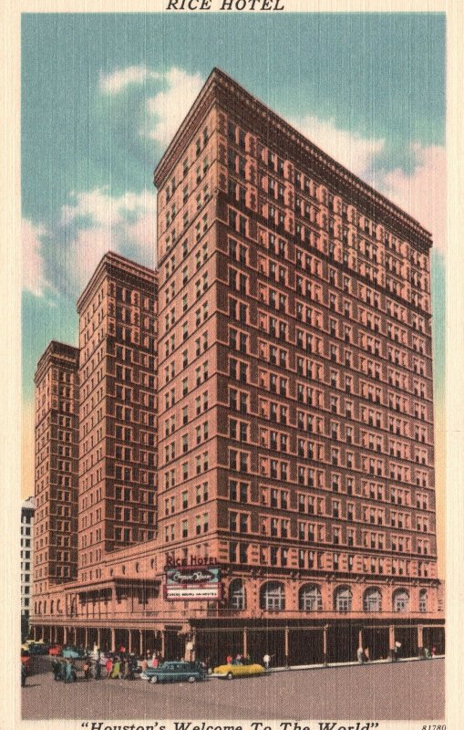 Vintage Postcard Rice Convention Hotel B. F. Orr Manager Modern Houston Texas TX