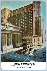 1940's-50's HOTEL COMMODORE 42nd STREET LEXINGTON NEW YORK CITY VINTAGE POSTCARD