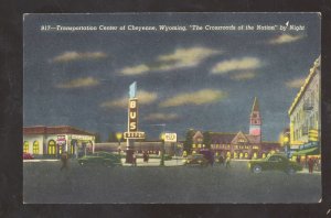 CHEYENNE WYOMG GREYHOUND BUS DEPOT RAILROAD STATION VINTAGE POSTCARD