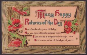 Happy Returns of the Day,Flowers Postcard