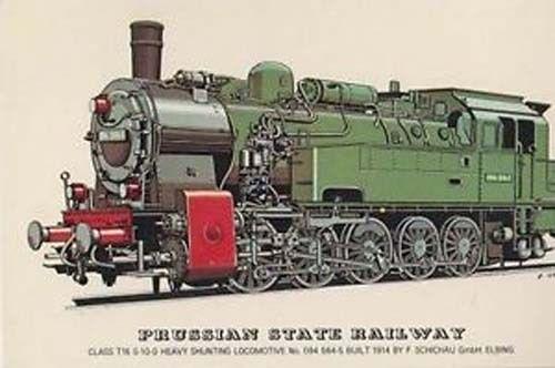 Prussian State Railway Clas T16 Heavy Shunting F Schichau Train Postcard