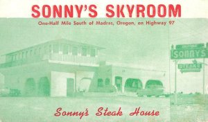 SONNY'S SKYROOM Madras, Oregon Highway 97 Roadside Steak House ca 1940s Postcard