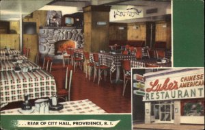 Providence RI Rhode Island Lukes Restaurant c1930-50s Vintage Postcard