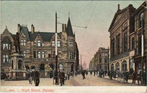 PC UNITED KINGDOM, PAISLEY, HIGH STREET, Vintage Postcard (b32041)