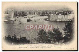 Old Postcard Marseille Vieux Port view taken Pharo