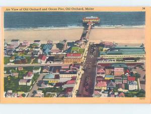 Linen AERIAL VIEW OF TOWN Old Orchard Beach Maine ME F9533