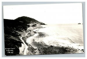 Vintage 1940's RPPC Postcard Roadside Scene Oregon Coast Highway Oregon 