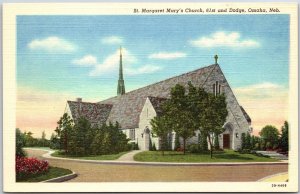 Saint Margaret Mary Church 61st And Dodge Omaha Nebraska NB Landscape Postcard