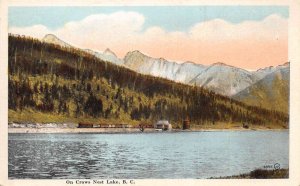 Crows Nest Lake BC Canada Railroad Scene Scenic View Vintage Postcard AA58929