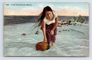 A Girl Water Carrier Mexico UNP DB Postcard L16