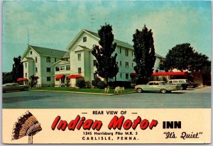 1965 Rare View of Indian Motor Inn Carlisle Pennsylvania PA Posted Postcard