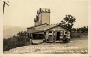 1926 RPPC Harley Davidson Motorcycle GULF GAS STATION. Polish Mtn Maryland MD